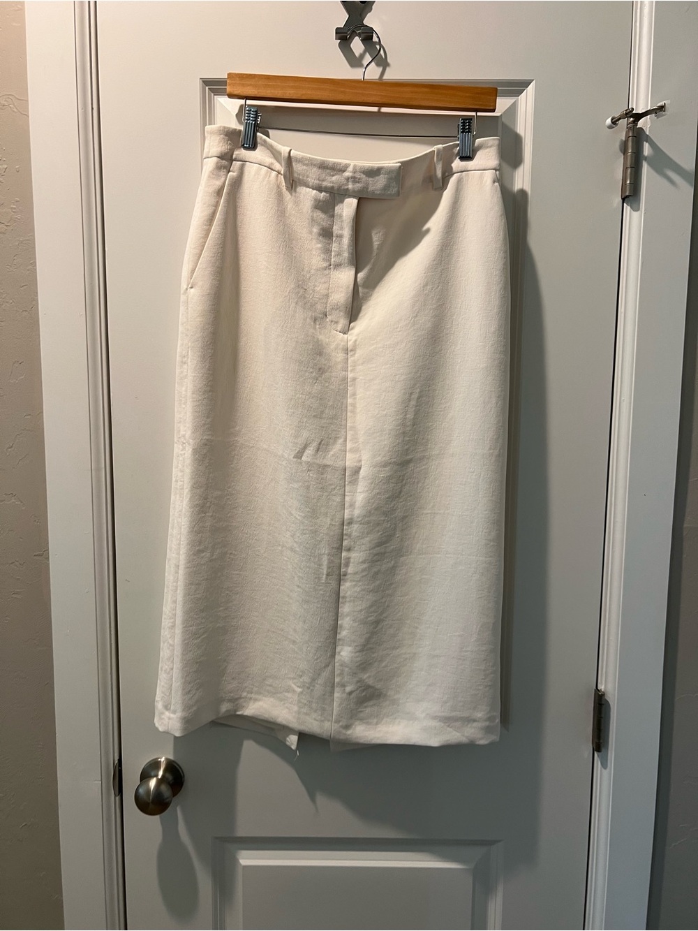 White Midi Skirt - Classic Tailored Women's Skirt